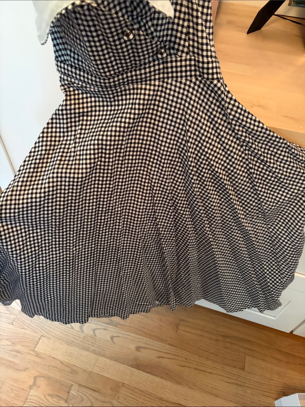 Lindy Bop Black/White Gingham Halter Dress - Picture 4 of 7
